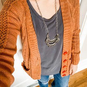 Victorias Secret Knit Cardigan Burnt Orange